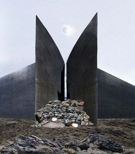 Gallery of Winners of Landmark for Nuclear Waste Isolation Announced - 17 Sharp Architecture, Memorial Architecture, Brutalism Architecture, Architecture Landmark, Architecture Concept Drawings, Brutalist Architecture, Structure Architecture, Space Architecture, Brutalism