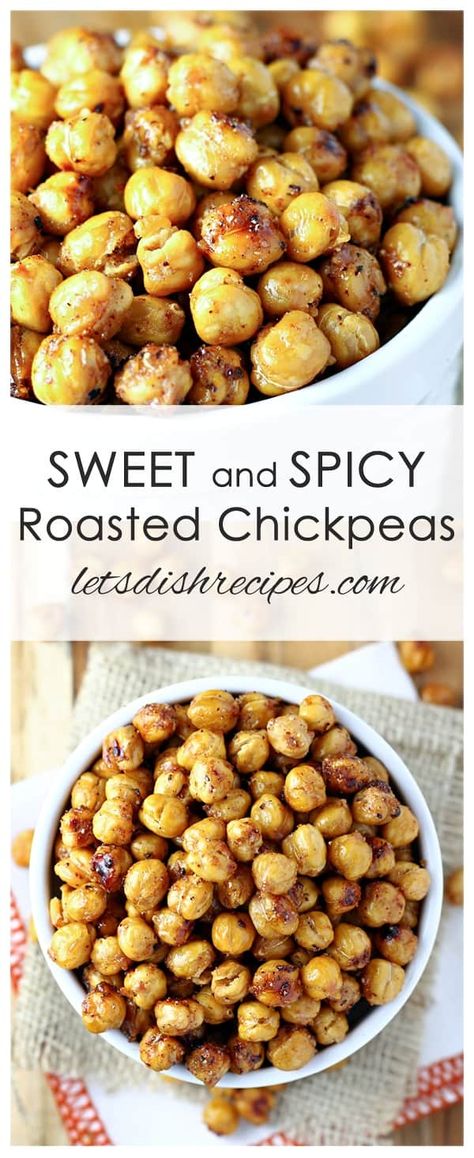 Sweet and Spicy Roasted Chickpeas Spicy Roasted Chickpeas, Roasted Chickpeas Recipe, Crispy Roasted Chickpeas, Farmhouse Cooking, Chickpea Recipes Roasted, Chickpea Snacks, Chickpeas Recipe, Crunchy Snack, Chickpea Recipes