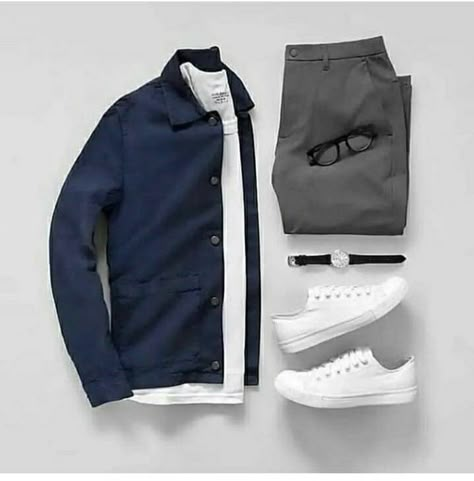 Dark Blue Jacket, Herren Style, Men Fashion Casual Shirts, Mens Casual Dress Outfits, Outfit Jeans, Smart Casual Outfit, Mens Fashion Casual Outfits, Mens Lifestyle, Cool Outfits For Men