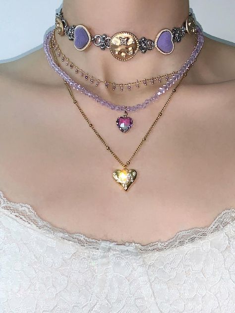 La Tao | Independent Brands | Three Fleas – Page 3 Queer Jewelry, Pink Choker, Lavender Heart, Charm Choker Necklace, Heart Accessories, Statement Choker, Statement Choker Necklace, Dope Jewelry, Funky Jewelry