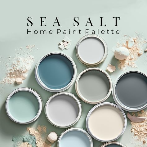 This Wall Paint item by ColorHappyHomeCo has 390 favorites from Etsy shoppers. Ships from United States. Listed on 08 Dec, 2023 Home Paint Color Palette, Sea Salt Paint, Coastal Palette, Coastal Paint Colors, Coastal Paint, Beach House Colors, Sherwin Williams Color Palette, Sea Salt Sherwin Williams, Coastal Color Palette