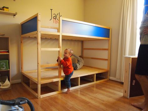 Kura Bed Hack, Ikea Kura Bed, Kura Bed, Ikea Kura, Ikea Bed, Shared Bedroom, Shared Room, Boys Bedding, Kids Room Ideas