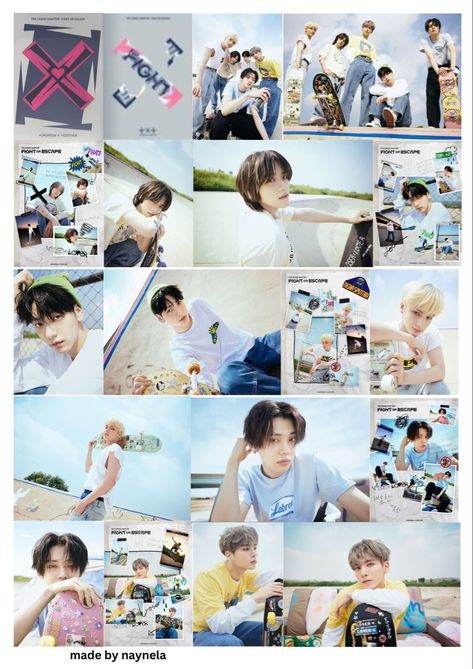 Mini Album Template, Txt Loser Lover, Soobin Taehyun, Txt Moa, Album Kpop, Album Template, Taehyun Hueningkai, Bag Template, Kpop Diy