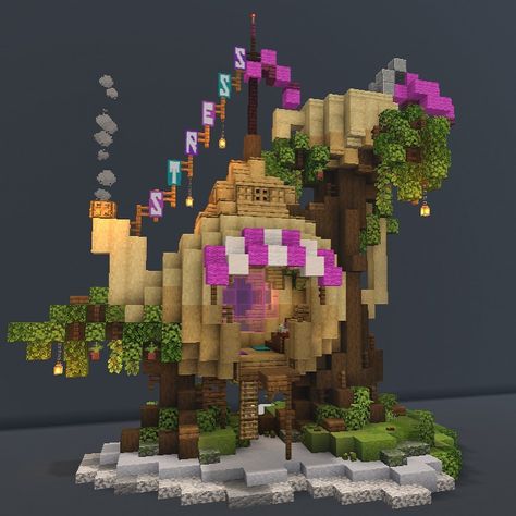 Blaze on Instagram: “Today’s post is “The Tree-pot” to celebrate @natarnold101 ‘s birthday. . For this build I recreated Stress’s season 9 teapot base as close…” Teapot House Minecraft, Minecraft Teapot, Tree Banner Minecraft, Minecraft Teapot House, Minecraft Fantasy Ideas, Minecraft Tree, Minecraft House Tutorials, Bangunan Minecraft, Minecraft Cottage