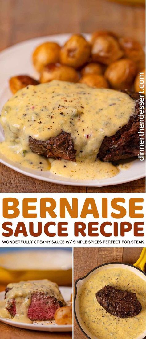 Bernaise Sauce Recipe, Creamy Steak Sauce, Dinner Sauces, Steak Toppings, Bernaise Sauce, Béarnaise Sauce, Steak Sauce Recipes, Bearnaise Sauce, Homemade Sauce Recipes