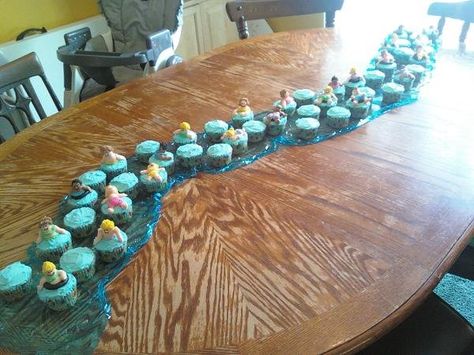 Lazy river cupcakes for our daughters' "water-themed" birthday River Cupcakes, Birthday Inspiration, Lazy River, Themed Cupcakes, Party Food, Birthday Party Themes, Cupcake Cakes, Party Themes, Cupcake