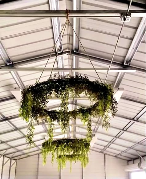 Hula Hoop Greenery Chandelier, Diy Leaf Chandelier, Moss Decorations Wedding, Hula Hoop Chandelier Diy, Hula Hopp Wedding Decor, Moss Chandelier Diy, Grapevine Chandelier Diy, Hoola Hoop Floral Chandelier, Floral Hoop Wedding Ceiling