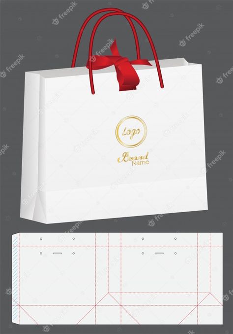 Shopping Bag Design Packaging, Paper Bag Template, Paper Bag Packaging, Luxury Paper Bag, Cute Drawings Of Love, Shopping Bag Design, Paper Bag Design, Die Cut Paper, Bag Mockup