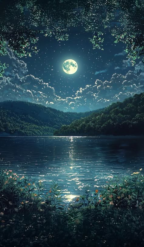 Phone Art, Art Gallery Wallpaper, Beautiful Moon, Cool Wallpapers Art, 판타지 아트, Dreamy Art, Pretty Wallpapers Backgrounds, Anime Scenery Wallpaper, Beautiful Fantasy Art