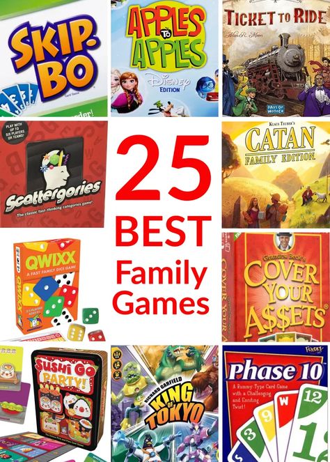 25 Best Board Games & Card Games for Families - Tips from a Typical Mom Family Game Night Gift Basket, Best Family Games, Games For Families, Best Board Games, Game Night Gift, Play Therapy Techniques, Coin Games, Games Night, Two Player Games