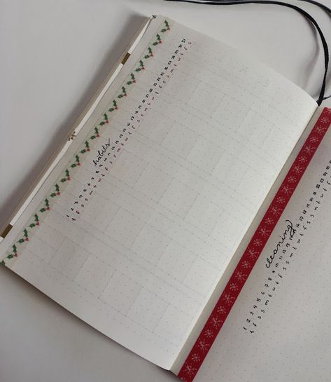 My habit tracker and cleaning tracker will help me stay accountable even during the crazy - and tempting! - holiday season. December Gratitude, Cleaning Tracker, Gratitude Log, Count Down To Christmas, Cute Ornaments, Bullet Journal Monthly, Budgeting Worksheets, Grid Layouts, Dot Journals