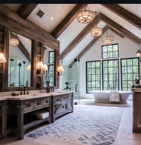 Barndominium Interior Bathroom, Barn Dominium Houses Interior, Simple Barndominium Ideas With Shop, Open Barndominium Interior, Rustic Barndominium Ideas Exterior, Western Barndominium Interior, Large Barndominium Ideas, Country Barndominium Interior, Barndominium Ideas Bedroom