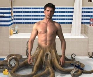 Half man half octopus Half Human Half Octopus, Octopus Man, Half Man, The Joe, Mermaid Art, Octopus, Human, Horses