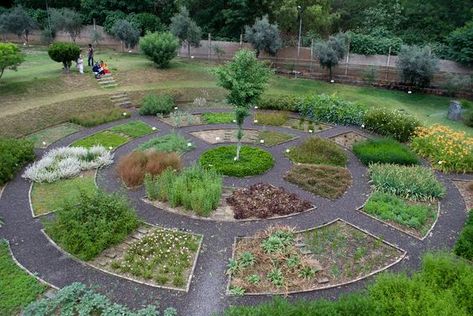 Corner Herb Garden, Circular Garden, Labyrinth Garden, Herb Garden Ideas, Garden Planning Layout, Medicinal Herbs Garden, Herbs Garden, Herb Garden Design, Short Plants