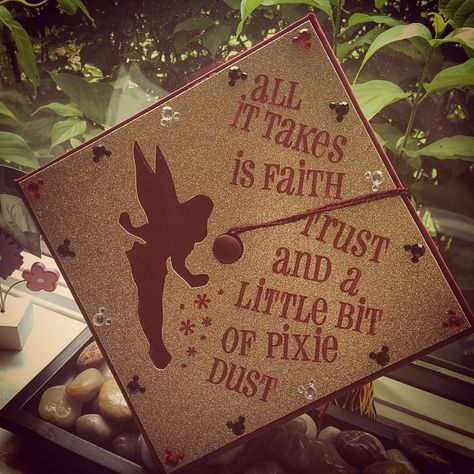 Disney Graduation Cap Ideas, Disney Grad Caps, Disney Graduation Cap, Teacher Graduation Cap, Funny Graduation Caps, Creative Graduation Caps, Graduation Cap Ideas, Disney Graduation, Nurse Graduation Cap