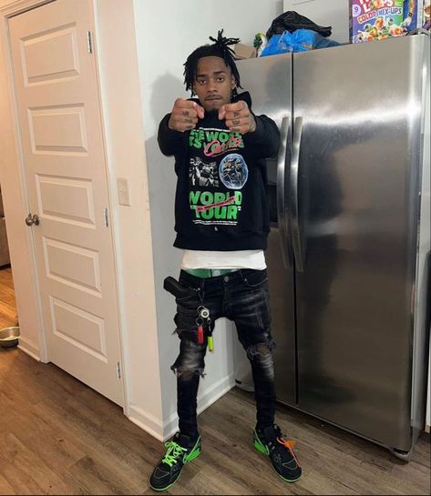 Electric Green 6s Outfit, Fall Drip Outfits Men, 6s Outfit, Thug Outfits, Hood Outfits Men, Hood Outfits, Fashion Men Streetwear, Us Drip, Men Graduation Outfit