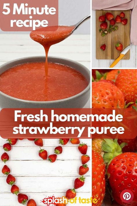 Strawberry Puree For Drinks, Strawberry Puree Recipe, Tasty Easy Recipes, Strawberry Martini, Drinks Recipe, 5 Minute Meals, Best Cocktail Recipes, Strawberry Daiquiri, Strawberry Puree