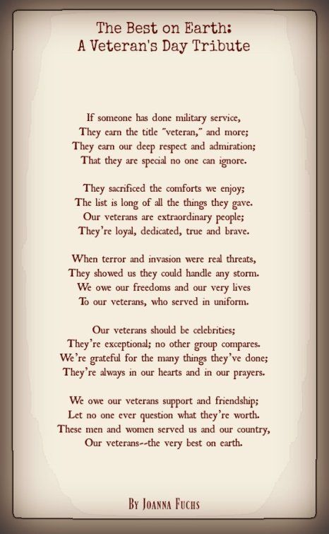 The Best On Earth:A Veteran's Day Tribute-Joanna Fuchs | Honoring Those Who Walk In Selflessness Veterans Day Quotes Inspiration, Veterans Day Quotes Honoring, Veterans Day Poems, Veteran's Day, Poems For Soldiers, Veterans Day Meaning, Veterans Day Speeches, Veterans Poems, Veteran’s Day Prayer