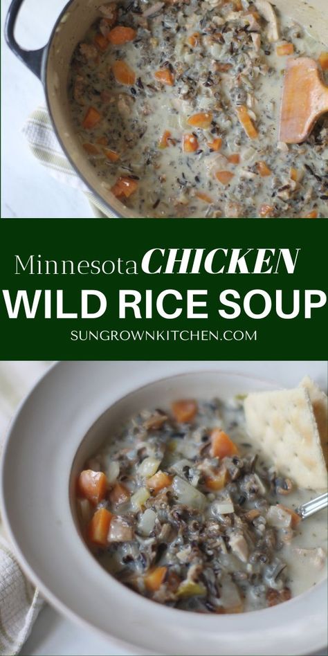 Creamy Wild Rice Soup, Chicken And Wild Rice Soup, Wild Rice Soup Recipes, Chicken Wild Rice, Wild Rice Recipes, Chicken Wild Rice Soup, Cooking Wild Rice, Rice Soup Recipes, Chicken And Wild Rice