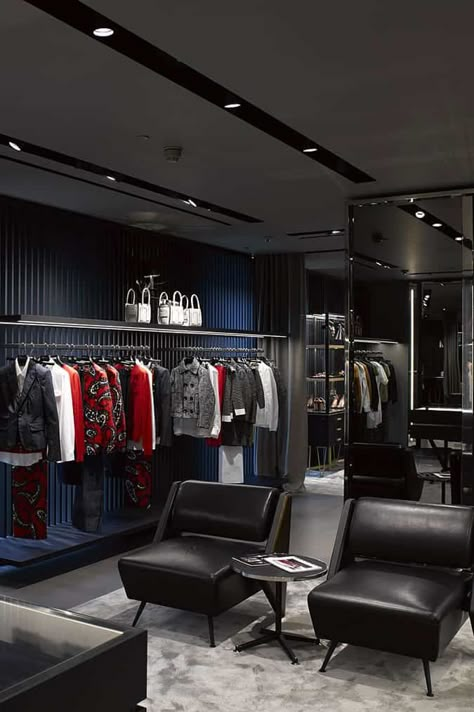 DSquared2 Opens London Flagship Store | FashionBeans Mens Clothing Boutique Interior, Man Closet Ideas, Mens Boutique Interior, Men’s Boutique, Mens Clothing Store Interior Design, Mens Boutique Interior Design, Clothes Shop Interior Design, Men Living Room Ideas Apartments, Men Room Decor Ideas