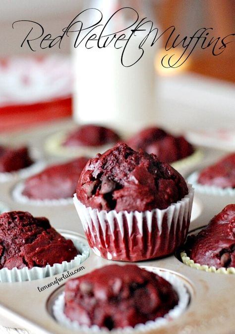 Red Velvet Muffins, Muffins Homemade, Velvet Recipes, Velvet Desserts, Red Velvet Chocolate, Muffins Blueberry, Red Velvet Recipes, Future Chef, Chocolate Chip Muffin Recipe