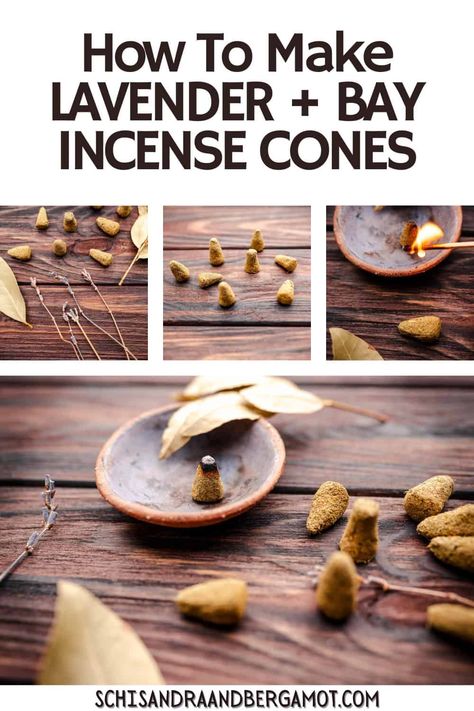 Learn how to make incense cones with this easy DIY project! Made with a soothing blend of herbs like lavender and bay leaf, these homemade incense cones will make your home smell so fragrant and enjoyable. Insence Cones Diy, How To Make Cone Incense, Hand Rolled Incense Diy, How To Make Homemade Incense, Handmade Incense Cones, Make Incense Cones, Incense Blend Recipes, Homemade Incense Cones, Incense Recipes Diy