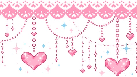 Steam Community :: Guide :: 🎂 𝒞𝒽𝑜𝒸𝑜𝓁𝒶 Gif Kawaii, Image Illusion, Pink Gif, Border Aesthetic, Heart Banner, Pixel Animation, Cute Headers, Banner Gif, Anime Pixel Art