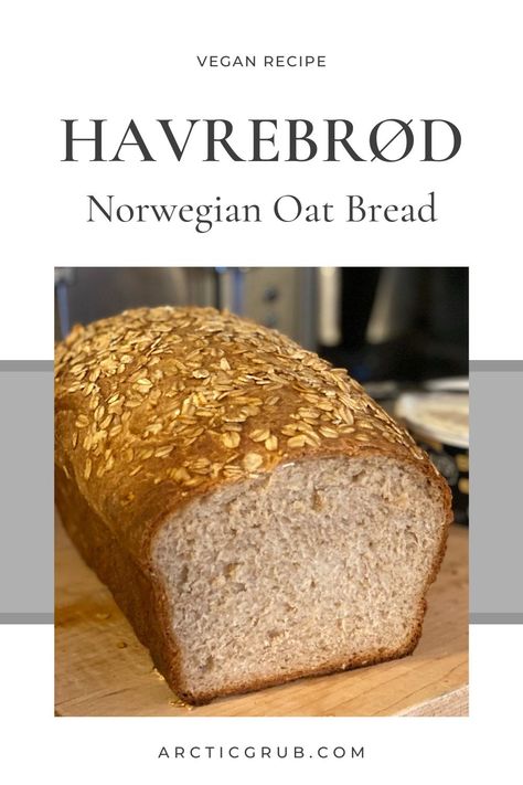 Oat bread, or “havrebrød” in Norwegian, always reminds me of being at home in Norway. Get my vegan recipe for this fantastic bread. Norwegian Bread Recipes, Scandinavian Bread, Nordic Bread, Norwegian Bread, Oat Bread Recipe, Norwegian Cuisine, Nordic Recipe, Oat Bread, Norwegian Food