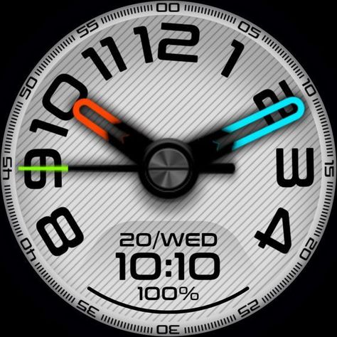 Cool watch face with digital time, analog time, date and battery level. Galaxy Watch Face, Apple Watch Faces Download, Smart Watch Faces, Old Iphone Wallpapers, Apple Watch Clock Faces, Wallpaper Clock, Iphone Wallpaper Clock, Apple Watch Custom Faces, Apple Watch Design