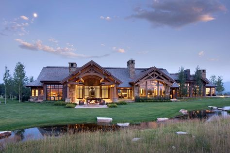 LAST CHANCE RANCH - Locati Architects & Interiors | Bozeman, Big Sky Architects Mountain Ranch House Plans, Colorado Mountain Homes, Luxury Ranch, Open Floor House Plans, Ranch House Exterior, Ranch Exterior, Rustic Exterior, Mountain House Plans, Colorado Mountain