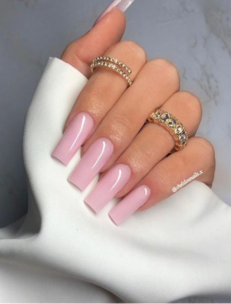 Light Pink Acyrilics Nails, Pastel Nails Plain, Plain Colors Nails, Gel X Coffin Nails, Acrylic Nails Plain Color Simple, Light Pink Medium Nails, Tan Pink Nails, Light Pink Clear Nails, Nude Pink Square Nails