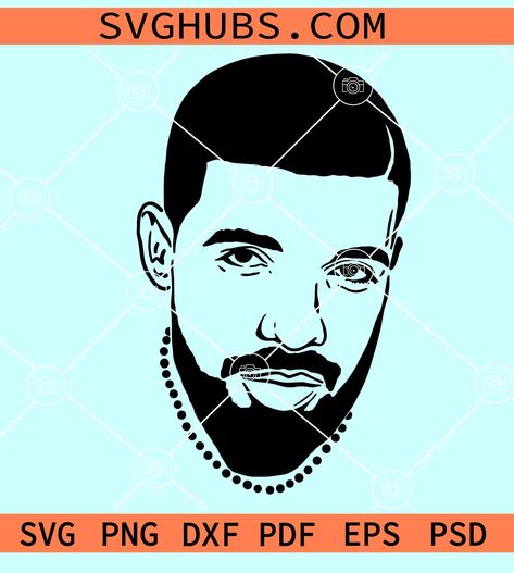 Drake SVG file, Drake silhouette, Drake musician SVG, Aubrey drake SVG Drake Silhouette, Aubrey Drake, Drake, Svg File, Rap, Musician