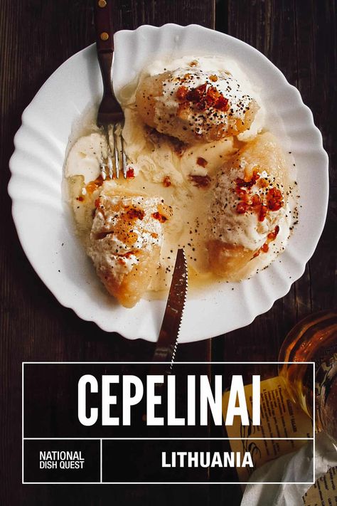 Cepelinai Recipe, Lithuanian Food, Lithuania Food, Lithuanian Recipes, Eastern European Recipes, European Cuisine, National Dish, European Food, Russian Recipes