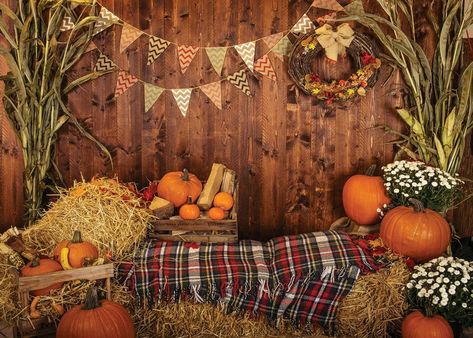 AIIKES 7x5FT Fall Thanksgiving Photo Backdrop Rustic Wood Board Barn Harvest Photography Background Autumn Pumpkin Thanksgiving Decoration Photo Studio Booth Props 11-741 : Amazon.ca: Electronics Thanksgiving Photography, Wooden Barn Doors, Door Backdrops, Background Autumn, Thanksgiving Photos, Painted Backdrops, Pumpkin Leaves, Paper Backdrop, Decoration Photo