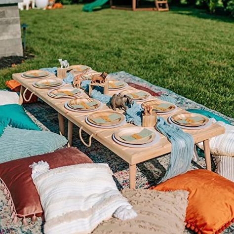 Beach Picnic Table, Boho Beach Picnic, Boho Picnic Table, Portable Picnic Table, Picnic Table Plans, Wooden Garden Table, Wooden Picnic Tables, Folding Picnic Table, Beach Table