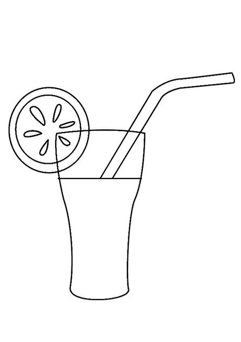 Orange Juice Coloring Page. Free Printable orange Coloring Pages For kids download and print - Indiaparenting.com Orange Juice Drawing, Juice Drawing, Sunflower Drawing Easy, Jus Tomat, Drawing Easy Step By Step, Thanksgiving Coloring Book, Draw Food, Summer Juice, Camping Coloring Pages