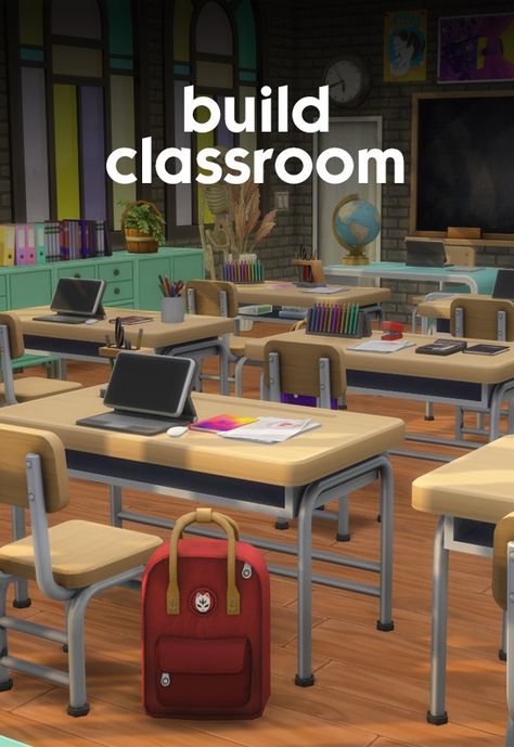 Build - Classroom for Private School - Sixam CC Sims 4 High School Cc Build, Sims 4 Cc School Desk, Classroom Cc Sims 4, Sims High School Cc, Sims 4 School Decor, Sims 4 Private School Cc, Sims 4 Elementary School Cc, Sims4 School Cc, Ts4 School Cc