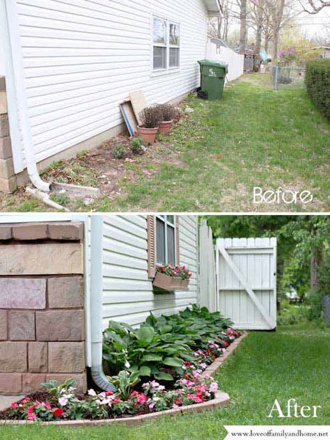 20 cheap ways to improve curb appeal (…if you’re selling or not) Plantarea Legumelor, Front Yards Curb Appeal, Diy Curb Appeal, Yard Project, Landscape Designs, After Pictures, Side Yard, Before And After Pictures, Backyard Oasis