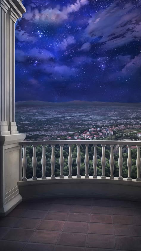 Castle Balcony Night, Castle Balcony, Ikemen Vampire, Wattpad Background, Episode Interactive Backgrounds, Photoshop Backgrounds Backdrops, Anime Places, Episode Backgrounds, Fantasy Background