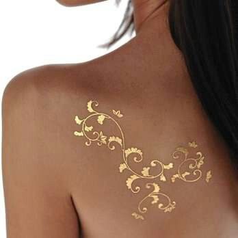 Cute design Silver Tattoo Ink, Gold Tattoo Ink, Gold Temporary Tattoo, Font Tato, Hena Designs, Letters Tattoo, Silver Tattoo, Tato Henna, Metallic Tattoo Temporary