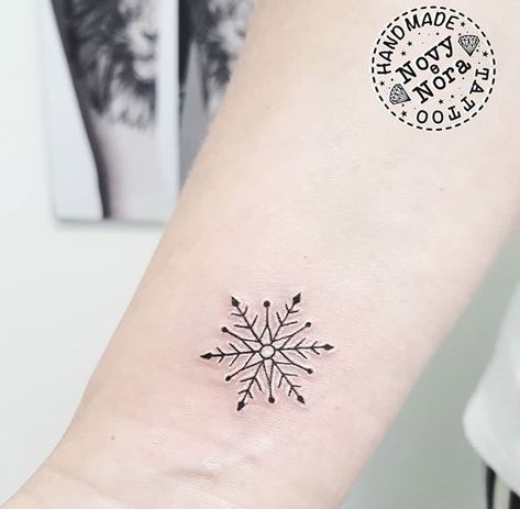 Snowflake Wrist Tattoo, Snowflake Tattoo Fineline, Snowflake Moon Tattoo, Snowflake Fine Line Tattoo, Snow Flake Tattoo, Cherry Flower, Inked Girls, Lotus Flower Tattoo, Tiny Tattoos