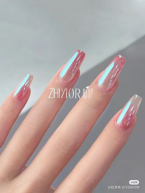 Chrome Nails Designs, Chrome Nail Powder, Gel Polish Nail Art, Nagel Tips, Blush Nails, Coffin Shape Nails, Jelly Nails, Chrome Nails, Powder Nails