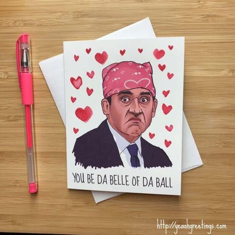 Funny Valentines Cards For Friends, Corny Valentines, Creative Holiday Cards, The Office Valentines, Office Funny, Prison Mike, Mike Love, Funny Valentines Cards, Funny Love Cards