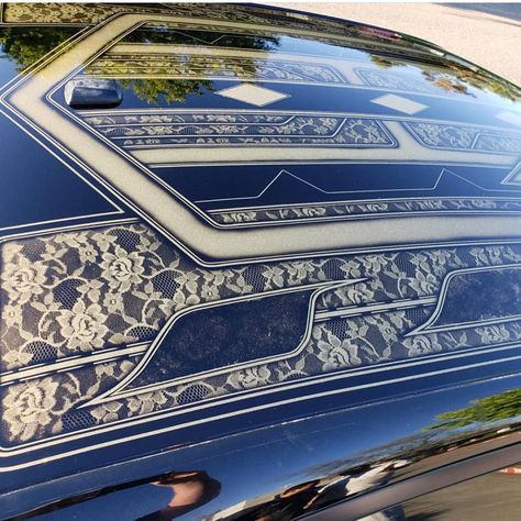 Lace Paint Job, Lowrider Paint Patterns, Custom Paint Jobs Cars, Lowrider Paint Jobs, Lowrider Designs, Custom Motorcycle Paint Jobs, Car Paint Jobs, Kustom Paint, Paint Themes