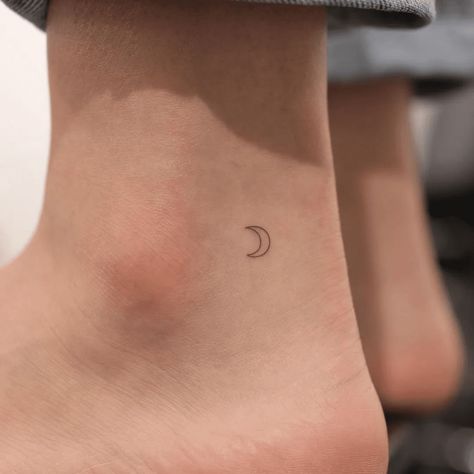 Save and follow for more ⭐ Crescent Moon Ankle Tattoo, Moon Tattoo Ankle, Moon Ankle Tattoo, Tattoo Ankle, Ankle Tattoo, Moon Tattoo, Follow For More, Moon, Tattoos