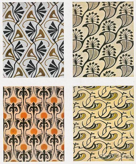 Art Nouveau designs for modern cloth pattern. Description from world4.eu. I searched for this on bing.com/images Art Deco Textiles, Art Nouveau Design Pattern, Belgian House, Minoan Art, Vienna Secession, Art Nouveau Pattern, Cloth Pattern, Modern Fabrics, Art Nouveau Floral