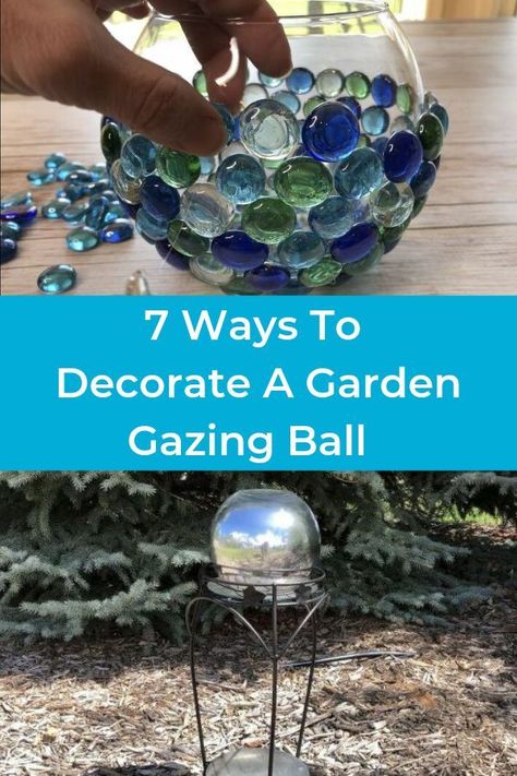 I love garden gazing balls but I don't love the price. I made a variety of gazing balls for my garden, had fun while doing it, and used inexpensive items to get the look I desired. dollar store marble | garden gazing stones | gardening | outdoor living | outdoor | diy backyrd decor | garden decor | garden | gardening Backyard Sandbox, Easy Backyard Diy, Keyhole Garden, Gazing Balls, Garden Globes, Backyard Playhouse, Garden Balls, House Simple, Easy Backyard