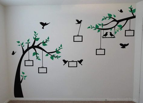 Tree Painting Ideas, Tree Design On Wall, Painting Ideas 2023, Birch Tree Wall, Tree Wall Painting, Family Tree Wall Decor, Tree Branch Wall Art, Simple Wall Paintings, Family Tree Wall Art