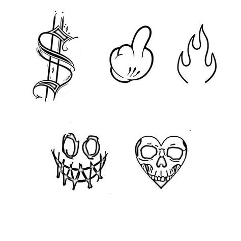 Unique Half Sleeve Tattoos, Simple Skull, Cool Tattoo Drawings, Simple Tattoo Designs, Flash Tattoo Designs, Doodle Tattoo, Old School Tattoo Designs, Cute Little Tattoos, Tattoo Design Book