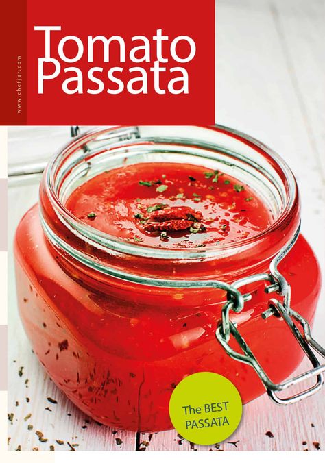 Best Tomato Passata Recipe - Chefjar Passata Sauce Recipe, Savoury Sauces, Tomato Paste Recipe, Homemade Enchilada Sauce Recipe, Tomato Passata, Vegan Sauce Recipes, Homemade Pesto Recipe, Preserving Recipes, Recipes With Enchilada Sauce